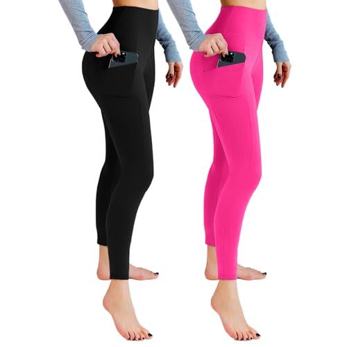 Leafigure 2-Pack High Waist Leggings With Pockets