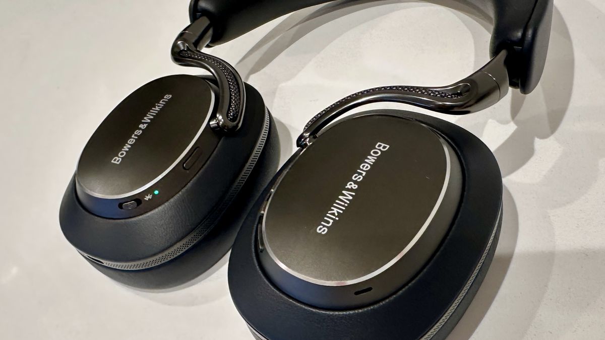Bowers &amp; Wilkins Px8 S2 over-ear ANC headphones on a white surface