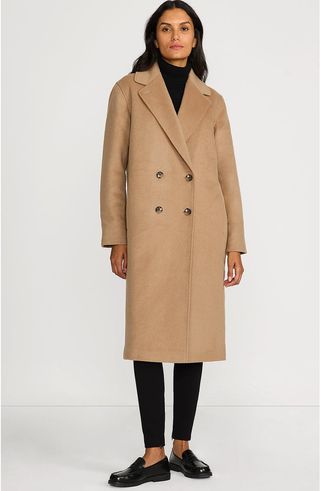 Insulated Double Breasted Wool Coat