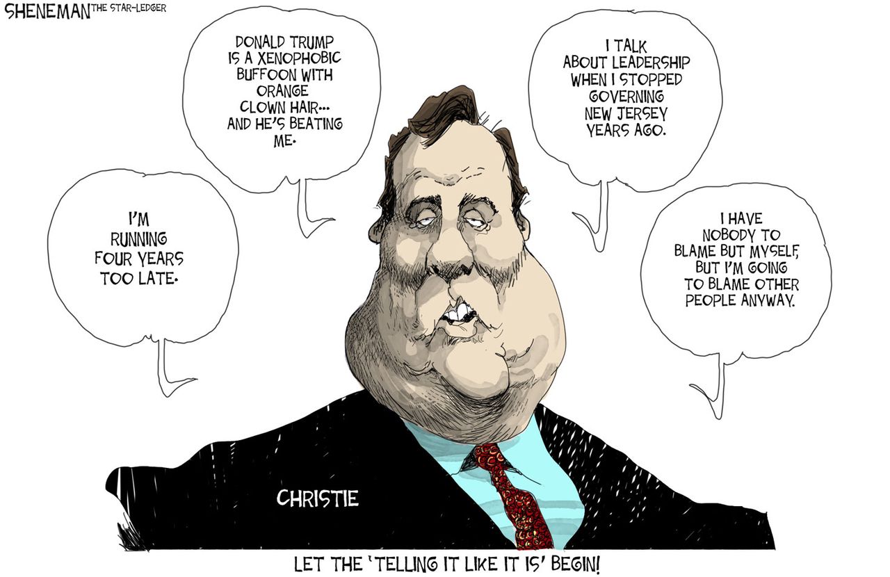 Political cartoon U.S. Chris Christie 2016