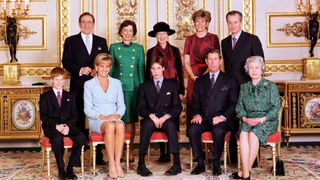 Prince William with his parents, grandparents and godparents for his 1997 Confirmation