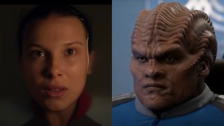 Eleven and Bortus split image