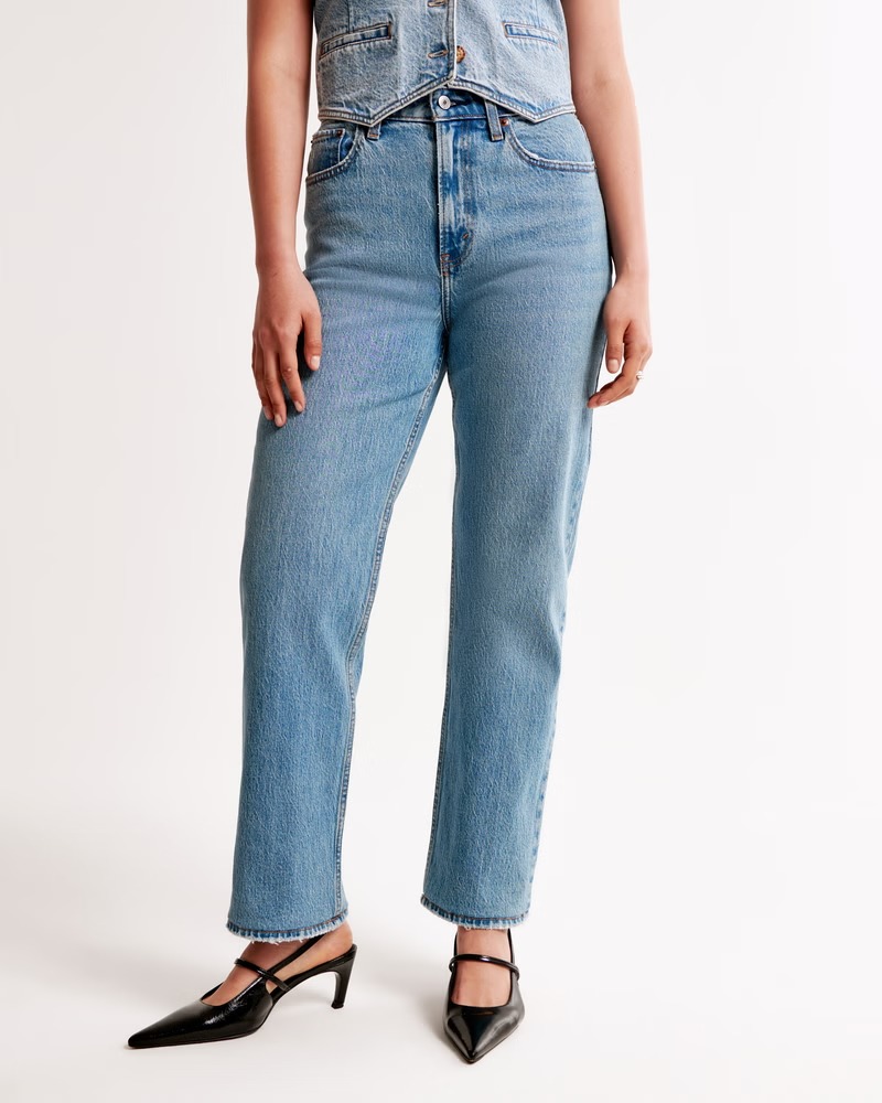 Abercrombie &amp;amp; Fitch , Curve Love High Rise Vintage Straight Jeans