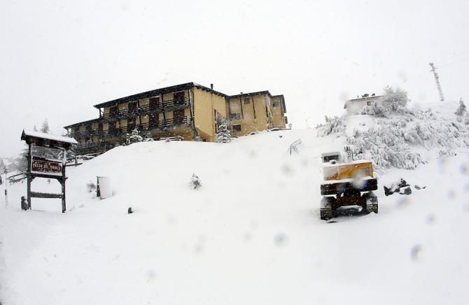 Big banks of snow in the higher elevations