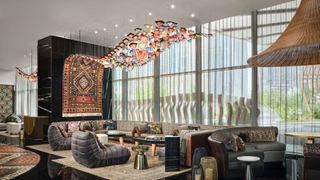The lobby at W Dubai Mina Seyahi hotel