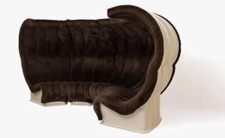 A brown fury sofa