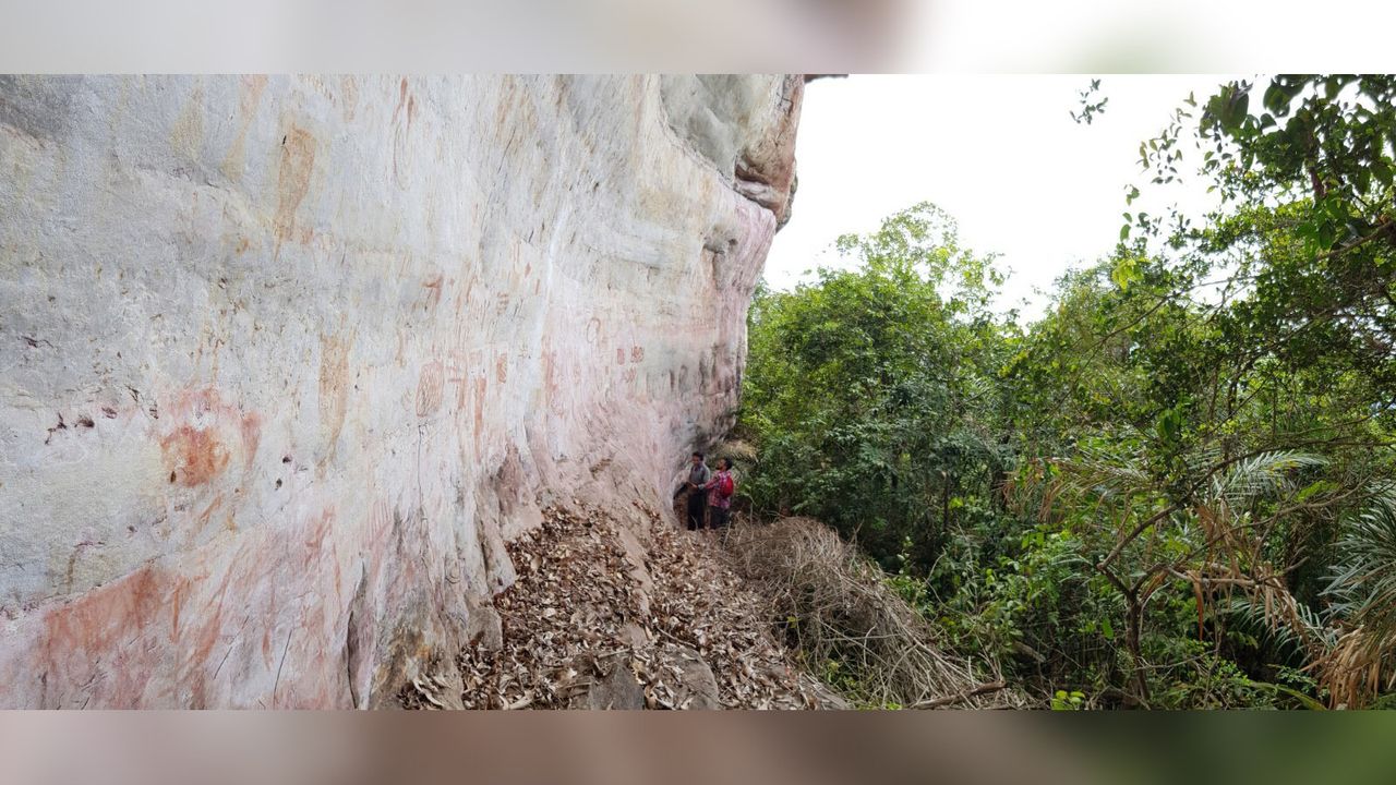 Some of the rock art has faded over the millennia.