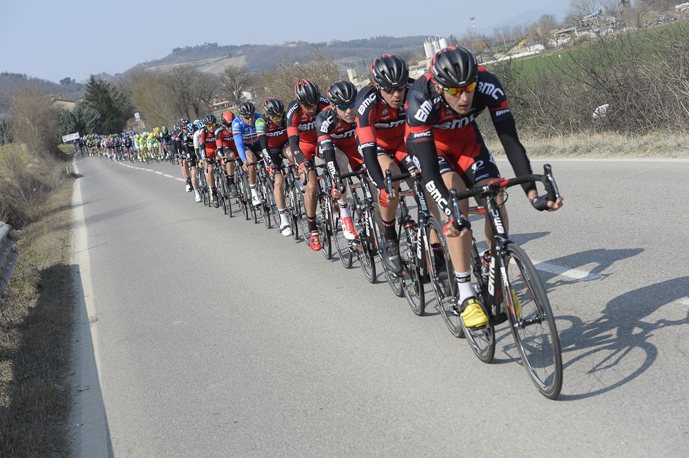BMC lined up on the front for Van Avermaet.