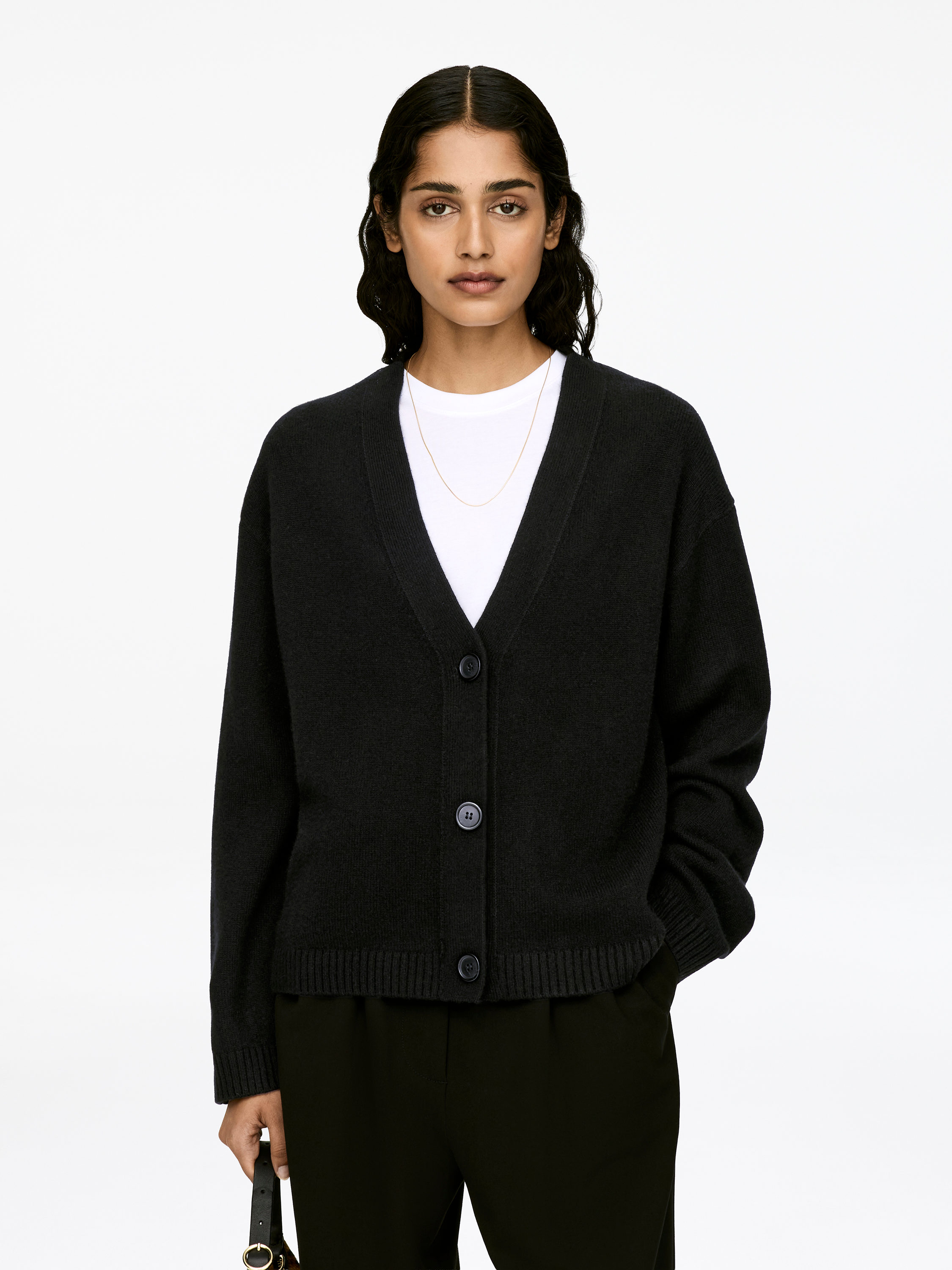 Cashmere-Wool Cardigan &amp;ndash; Black &amp;ndash; Women &amp;ndash; Arket Gb