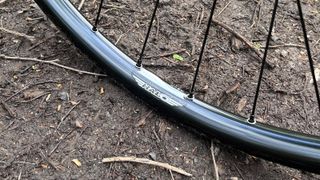 The 24mm deep rims fitted with stainless eyelets and brass nipples and black spokes