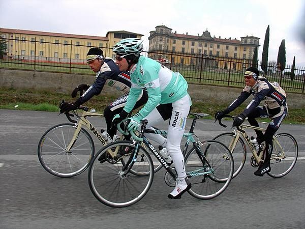 On the outskirts of Montecatini with Simone Biasci, Gabriel Moureu and Juan Torres (L-R).