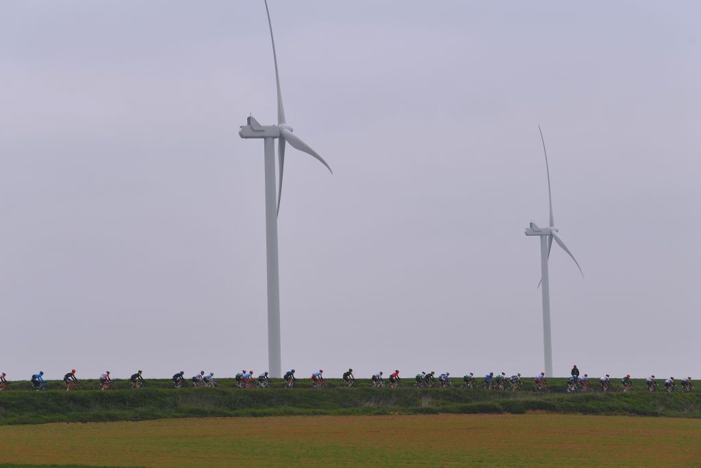 The peloton ride through the countryside