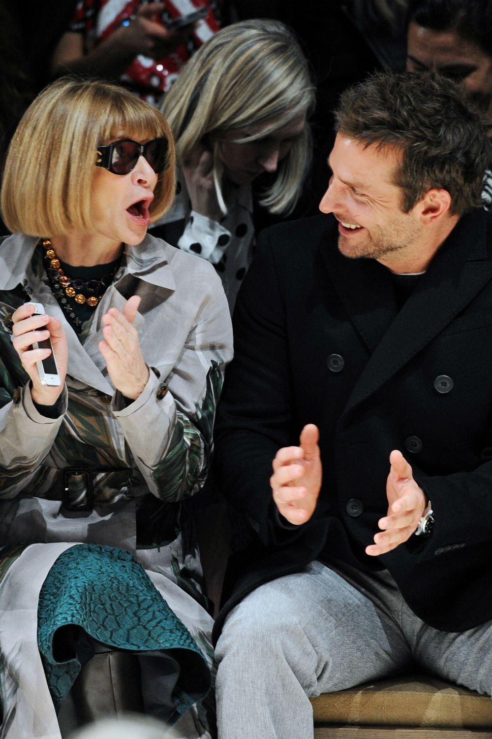 Anna Wintour and Bradley Cooper at Burberry Prorsum AW14.