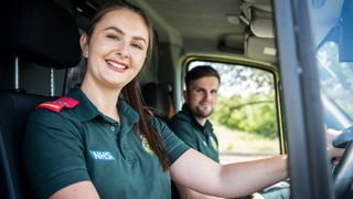 TV Tonight Alex and Kyle from Ambulance sit in their vehicle