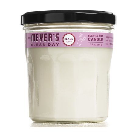 Mrs. Meyer's Clean Day Scented Soy Candle, Peony Scent, 7.2 Ounce Candle