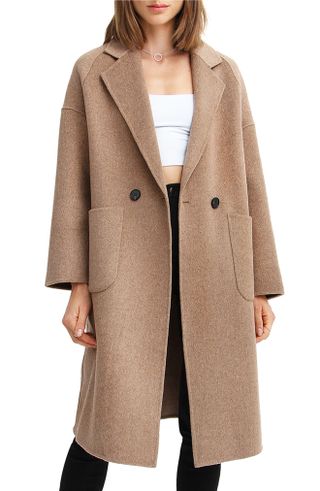 Belle & Bloom, Publisher Double-Breasted Wool Blend Coat