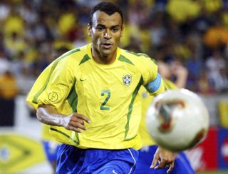 Cafu in action for Brazil at the 2002 World Cup.