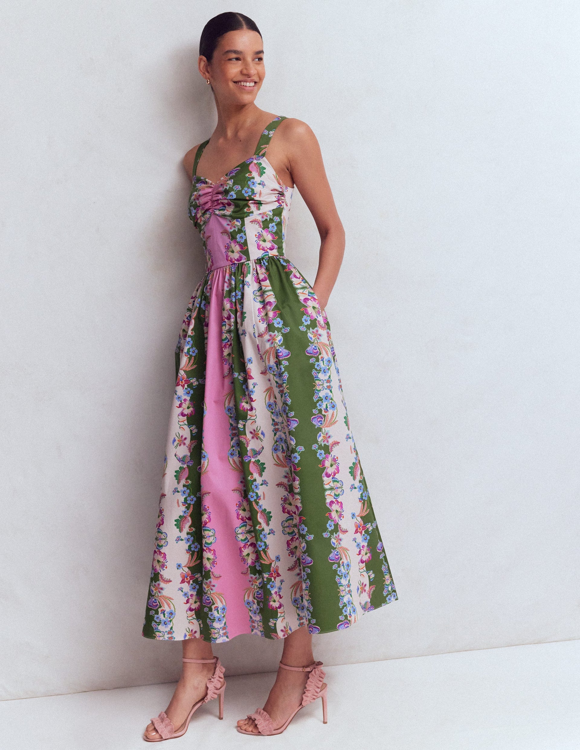 Fit and Flare Midi Dress-Orchid Canopy Stripe