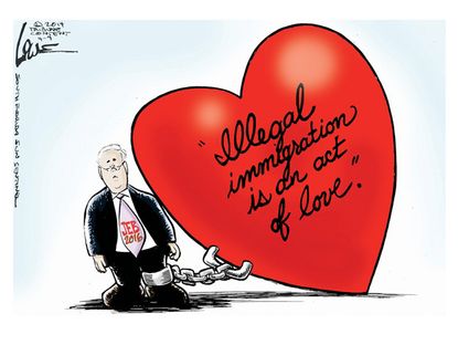 Political cartoon Jeb Bush 2016 immigration
