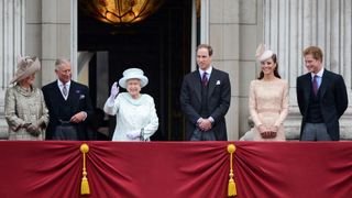 Members of the Royal Family on the balcony of Buckingham Palace in 2012