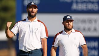 Jon Rahm and Tyrrell Hatton at the 2023 Ryder Cup