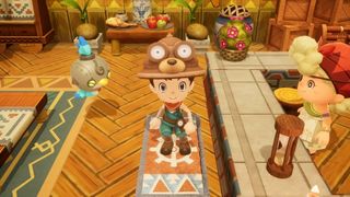 A player in the guild hall as a miner during one of the best Switch 2 games, Fantasy Life I: The Girl Who Steals Time.