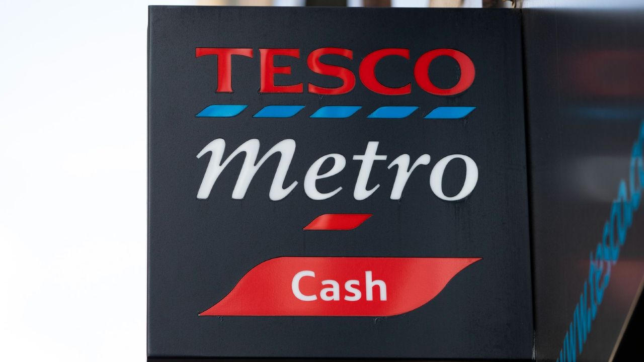 A general view of a Tesco Metro store sign on August 05, 2019 in London, England. The supermarket chain has announced it to cut around 4,500 members of staff, mostly from the 153 &#039;Metro&#039; stores across the UK.