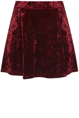 Topshop Red Crush Velvet Skirt, £32