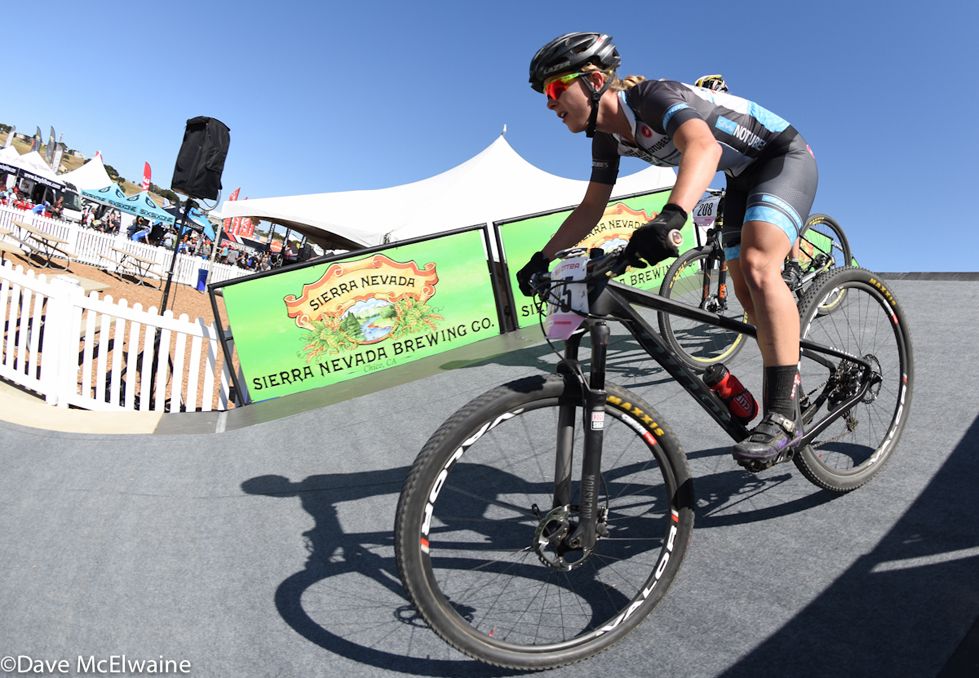 Chloe Woodruff (NoTubes Niner) took a turn at the front