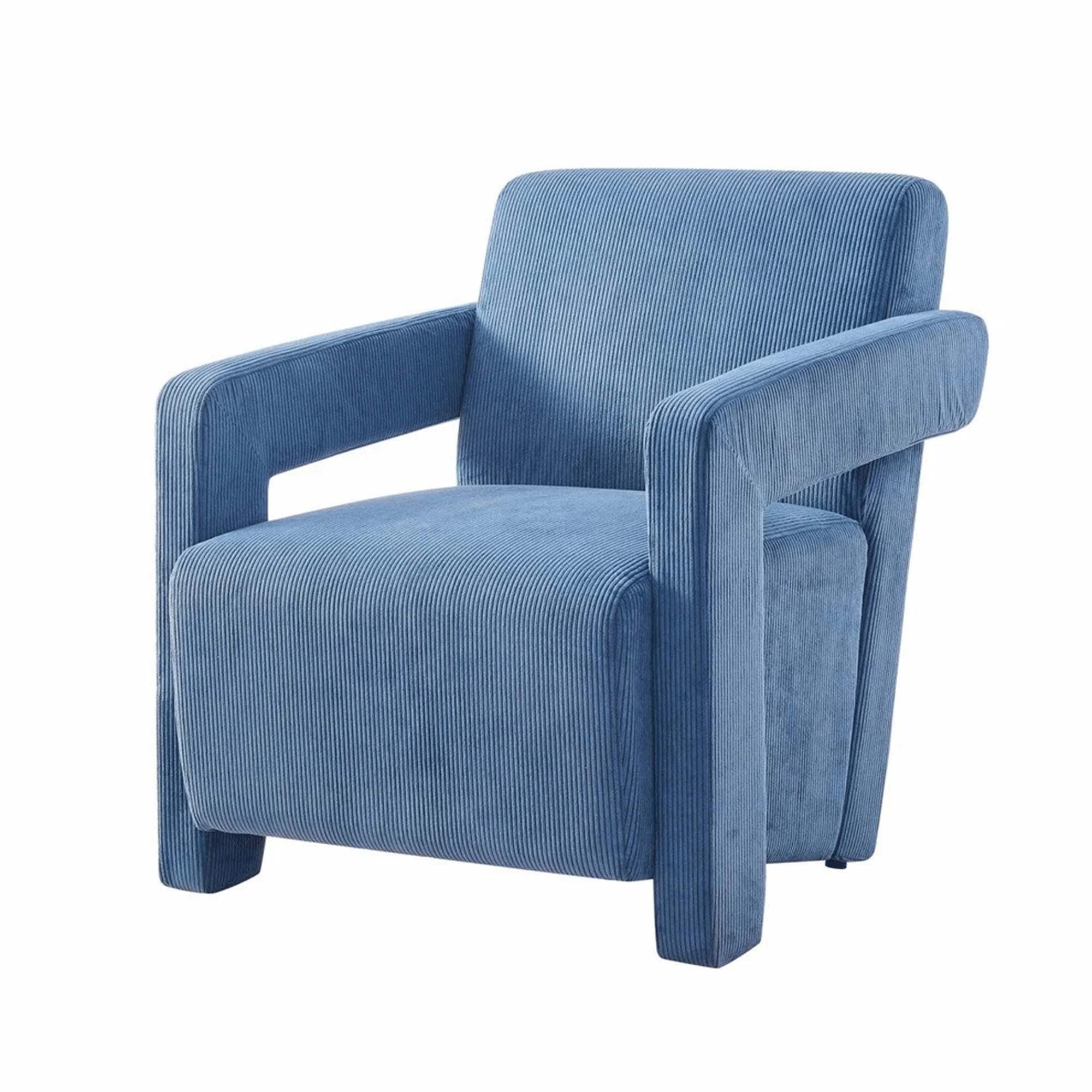 Cut out of Dusk blue cord chair