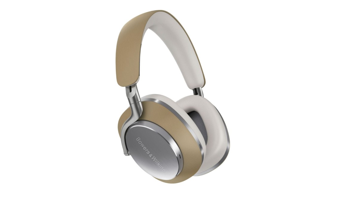 Bowers & Wilkins PX8 headphones in tan, on white background
