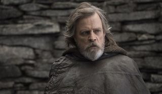 Star Wars: The Last Jedi Luke looking perplexed on Ahch-to
