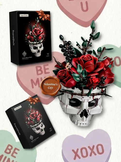 Skull Roses Flower Bouquet 