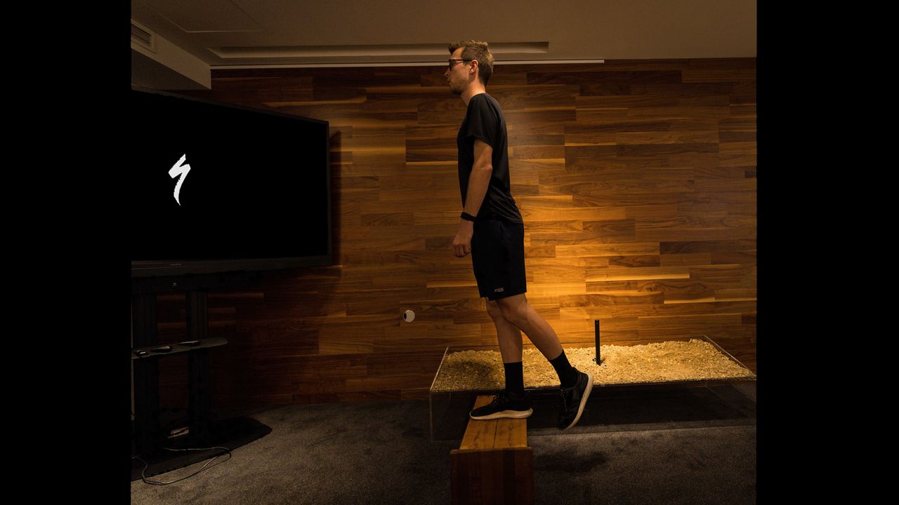 Cyclist doing strength and conditioning