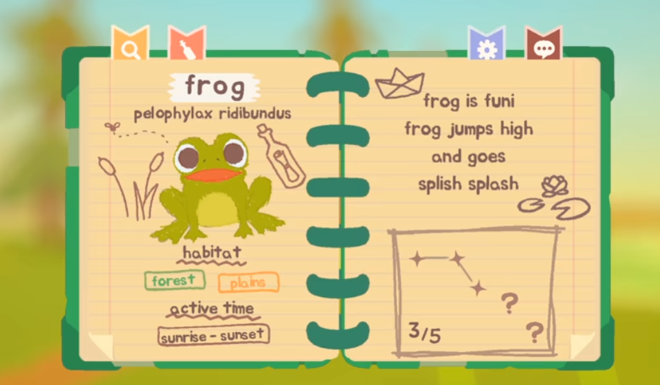 Frog in book