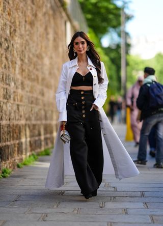 French street style - woman wearing a monochrome outfit