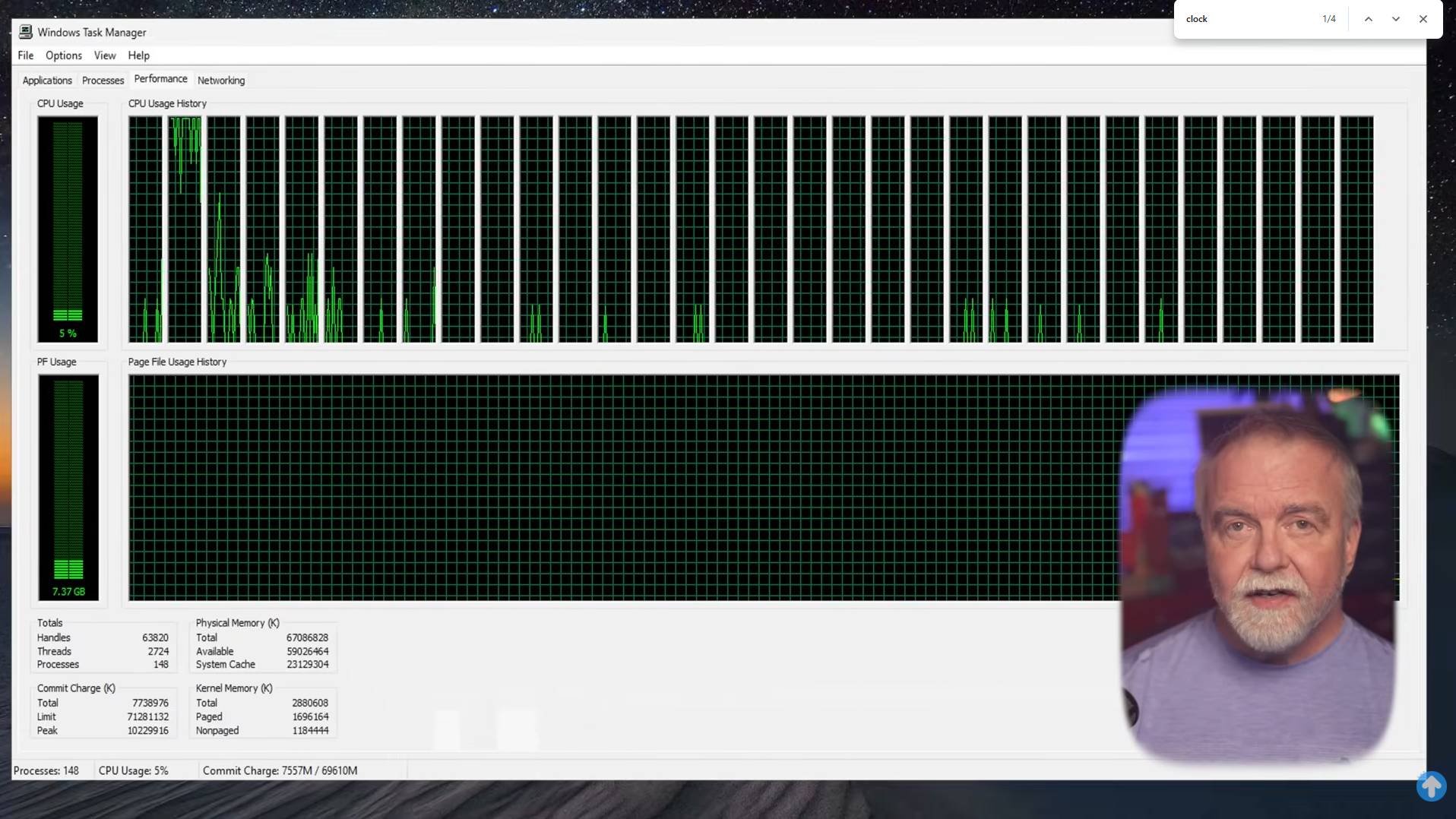 Dave Plummer showing a Windows NT 4.0 Task Manager running on Windows 11.
