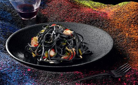 Katharina Grosse squid ink pasta