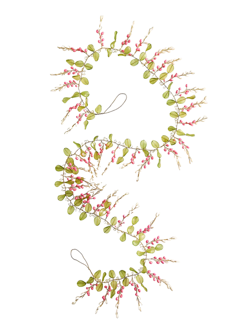 Beaded Pink Floral Garland