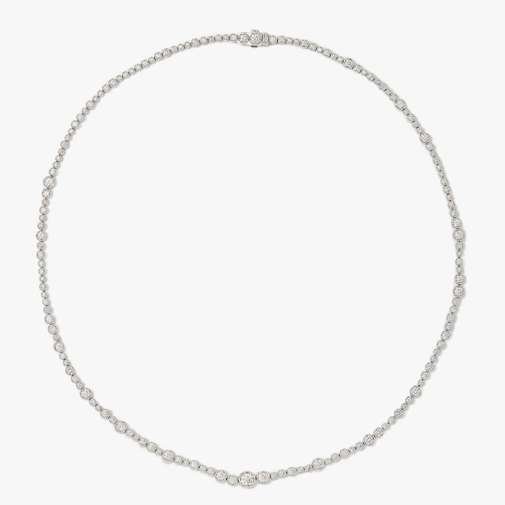 18ct White Gold, Diamond, 5.10ct Whoopsie Daisy Tennis Necklace