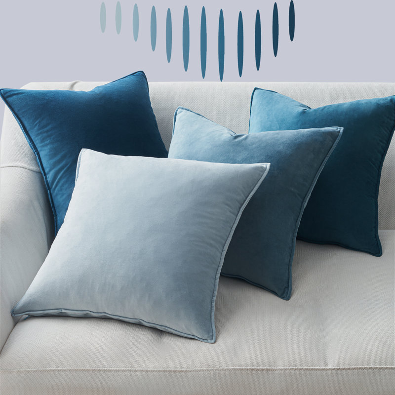 Topfinel Square Velvet Gradient Pillow Cover Set of 4 & Reviews | Wayfair