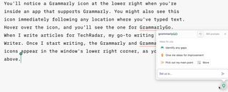 GrammarlyGO via iA app on Mac