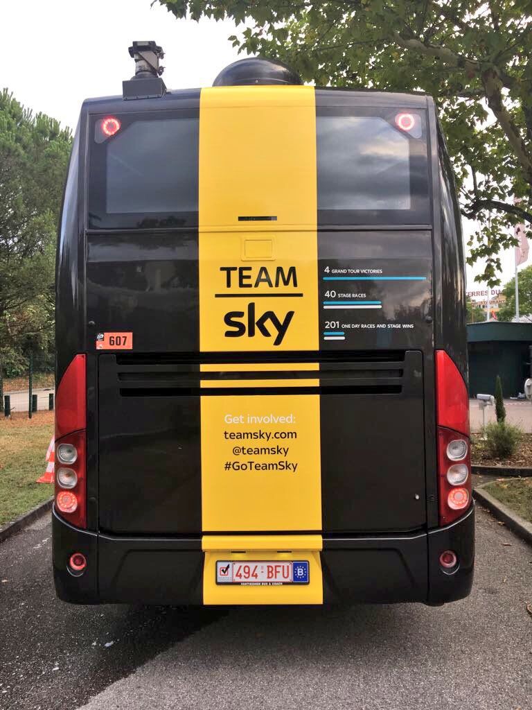 The Team Sky bus in its new colours
