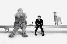 Willem Dafoe with 'Barley Man' and alpaca from Laphroaig 'The Taste' shoot