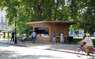 London’s Royal Parks kiosks series showing the one at hyde park corner
