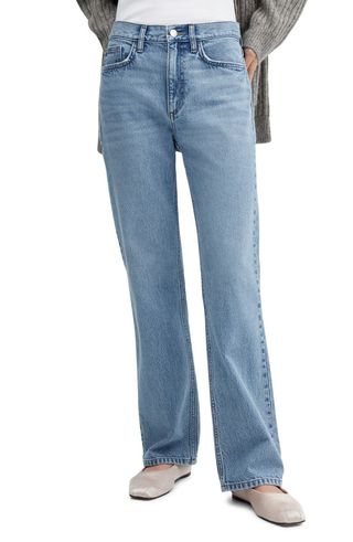 Mid Rise Straight Leg Jeans