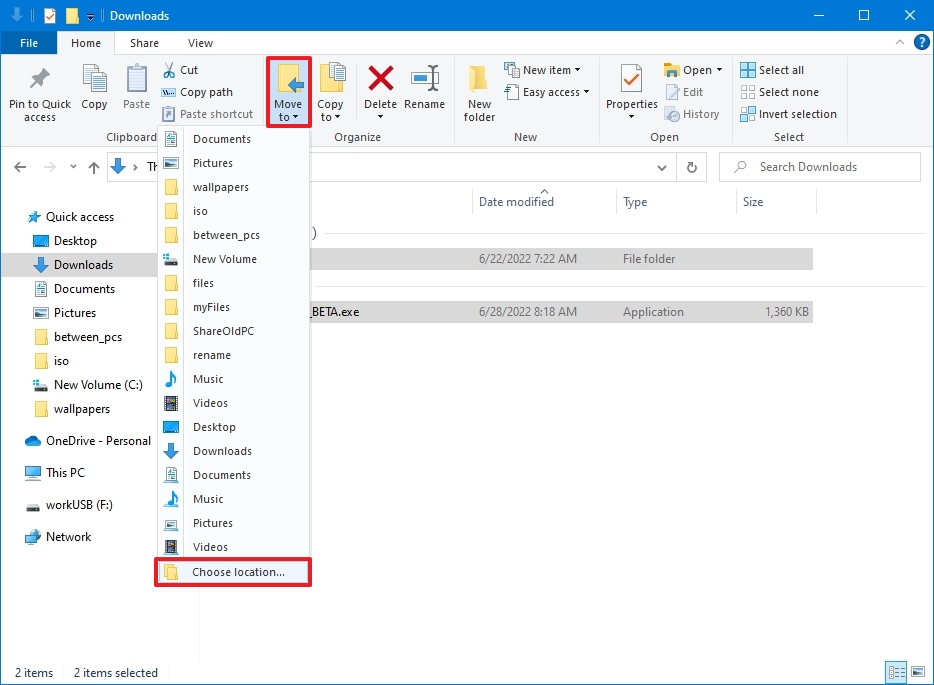 Windows 10 transfer large files option