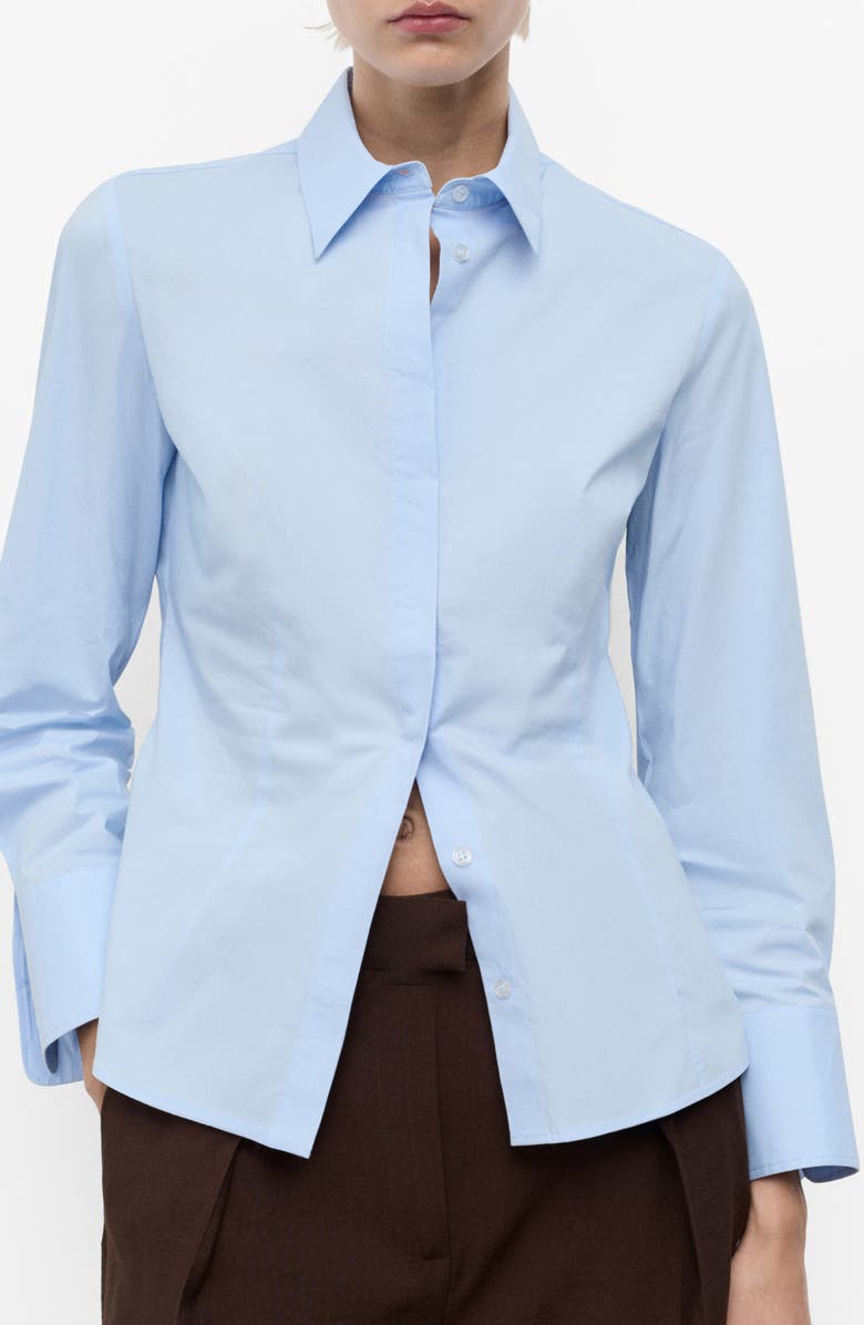 Slim Fit Stretch Poplin Button-Up Shirt