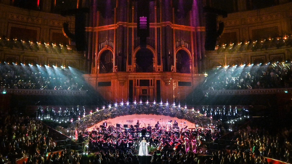 LONDON, ENGLAND - OCTOBER 23: (EXCLUSIVE COVERAGE) Raye performs on stage at The Royal Albert Hall on October 23, 2026 in London, England.