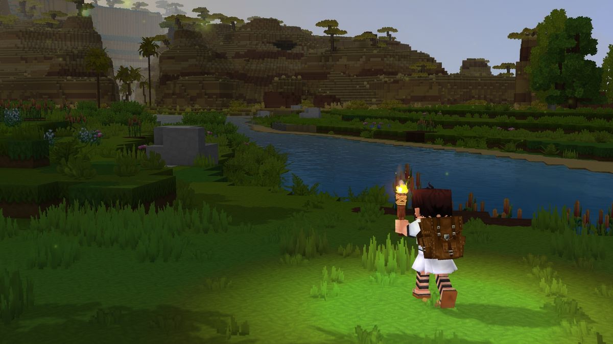 An in-development image of blocky RPG Hytale from July 2021.